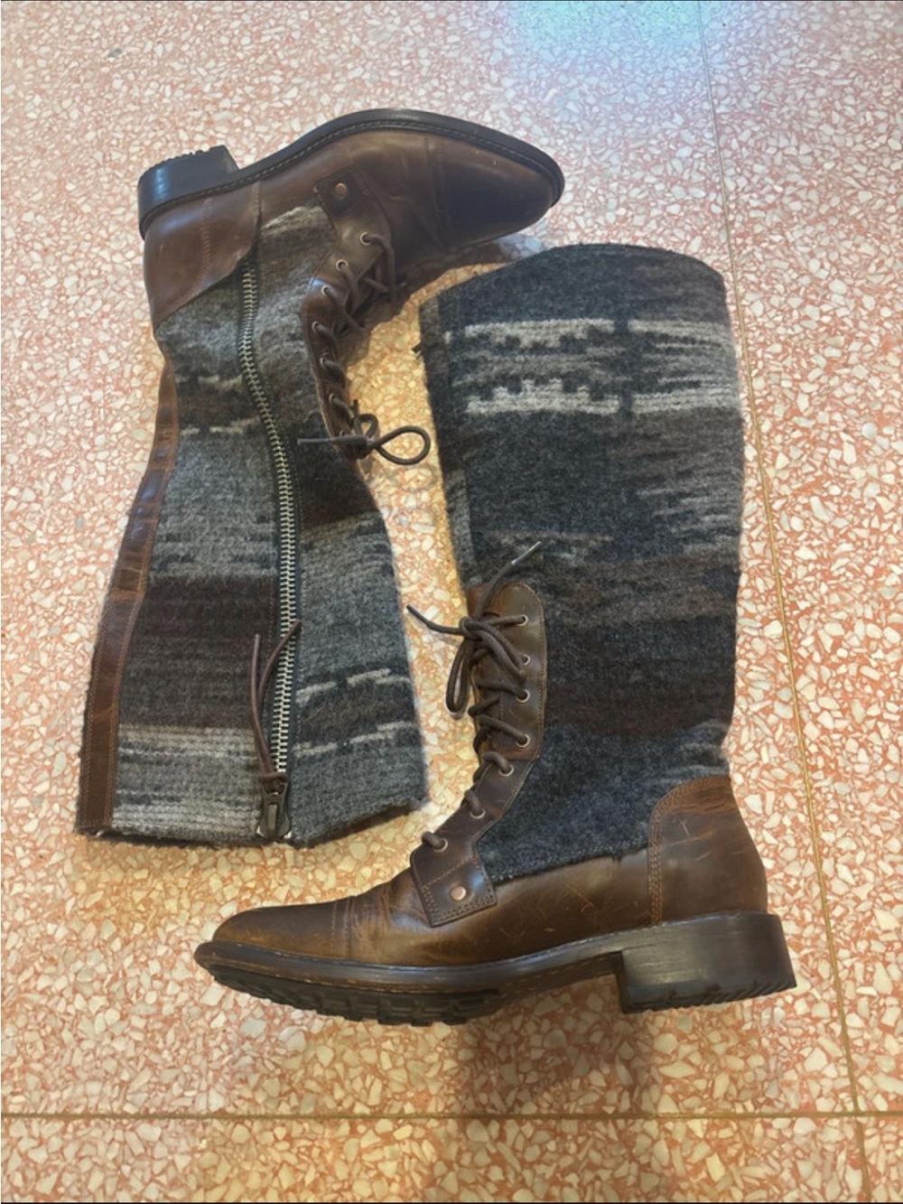Woolrich Roadhouse Leather Wool Riding Boot 7.5
